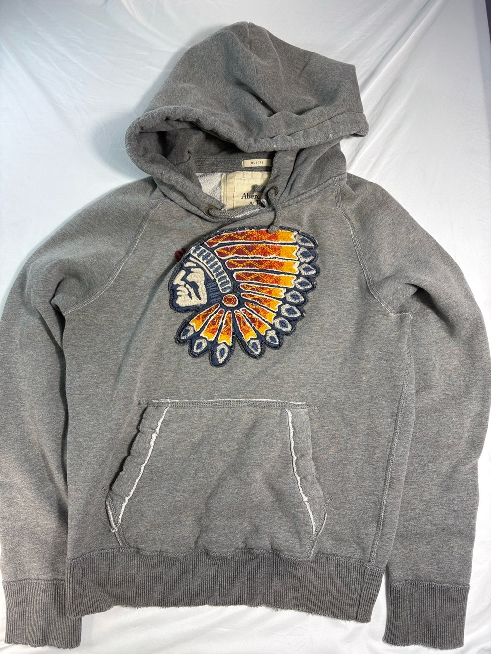 Rare y2k abercrombie and fitch indian chief hoodie size small